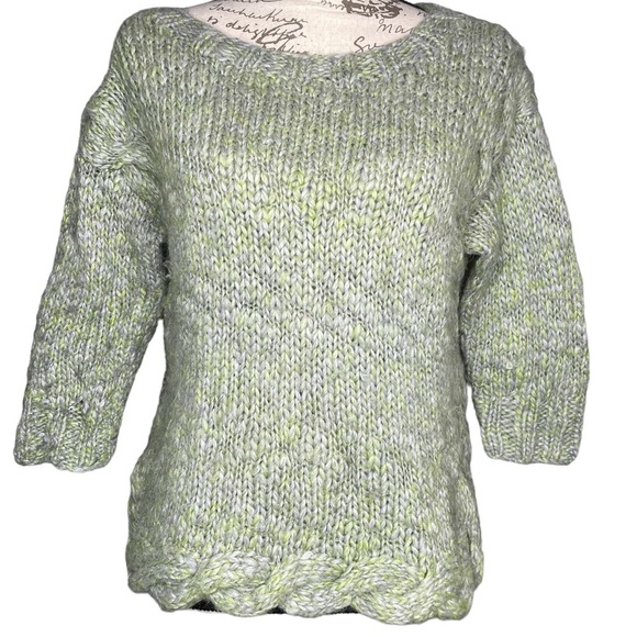 Anthropologie crochet sweater Hand Knit by Dollie Sugar Moss size small grandma - Picture 3 of 8